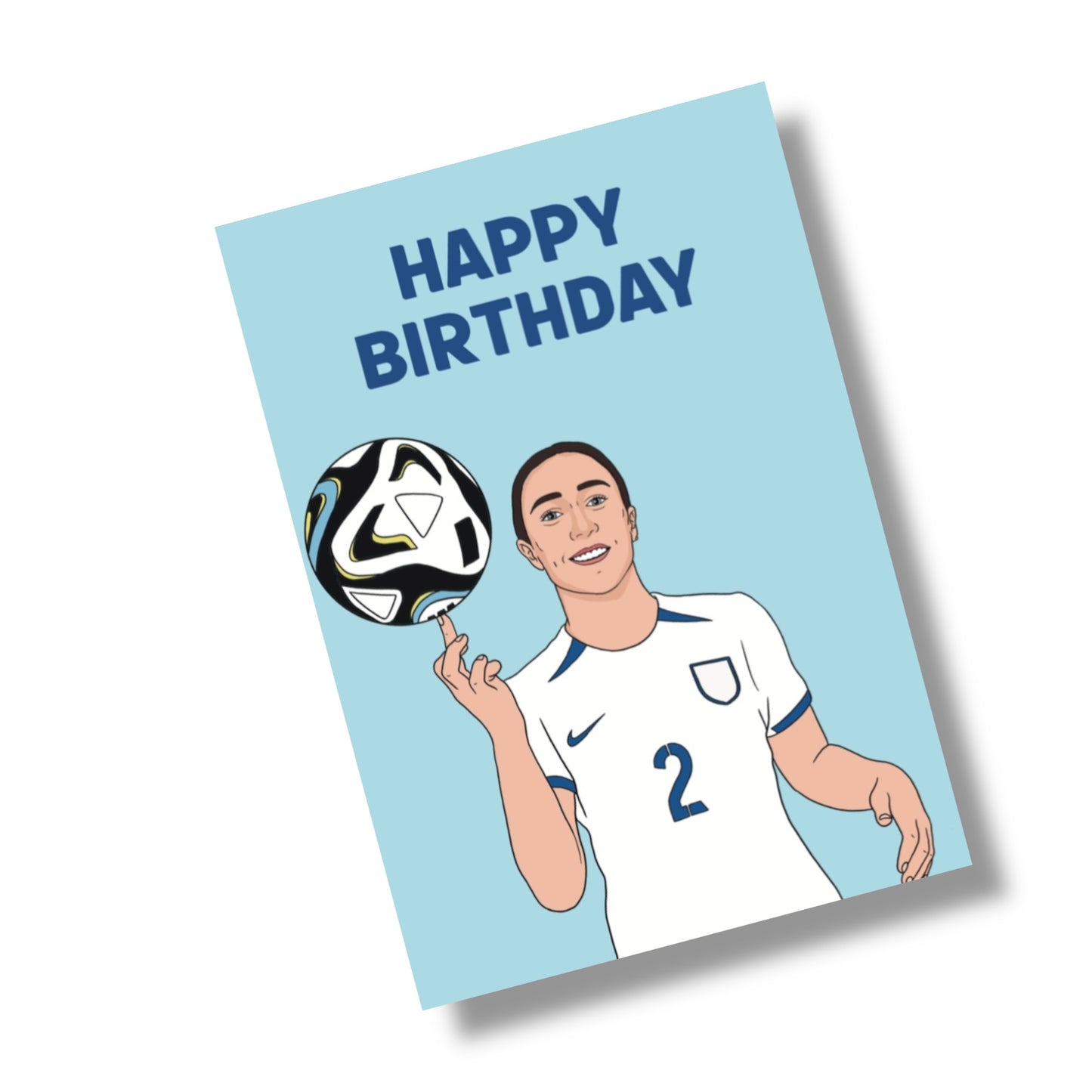 A5 England Lionesses, Lucy Bronze Ball Spin Birthday Card