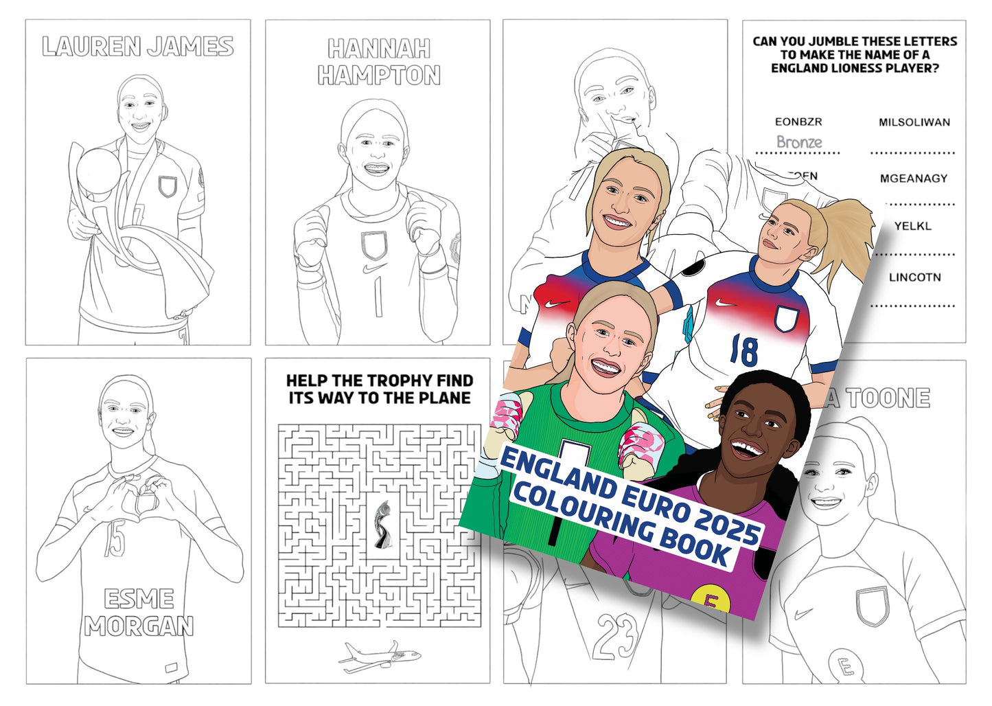 NEW! England Lionesses Euro 25 Colouring/Activity Book