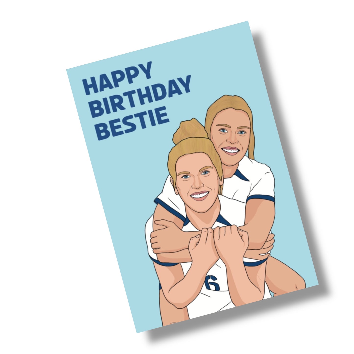 A5 England Lionesses, Millie Bright & Rachel Daly Bestie Birthday Card