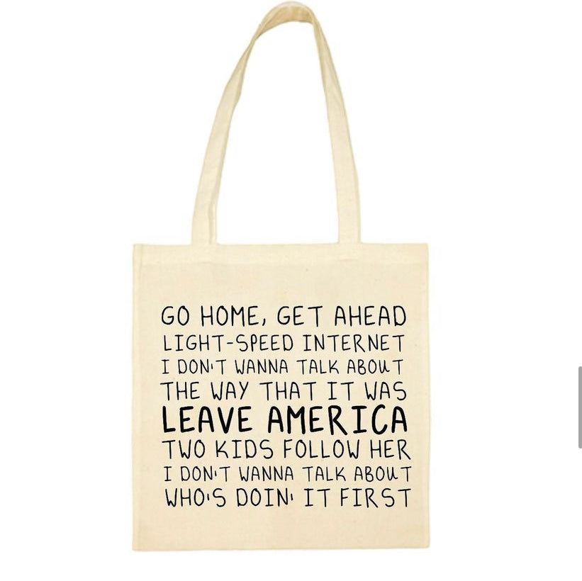Harry Styles LEAVE AMERICA Tote Bag