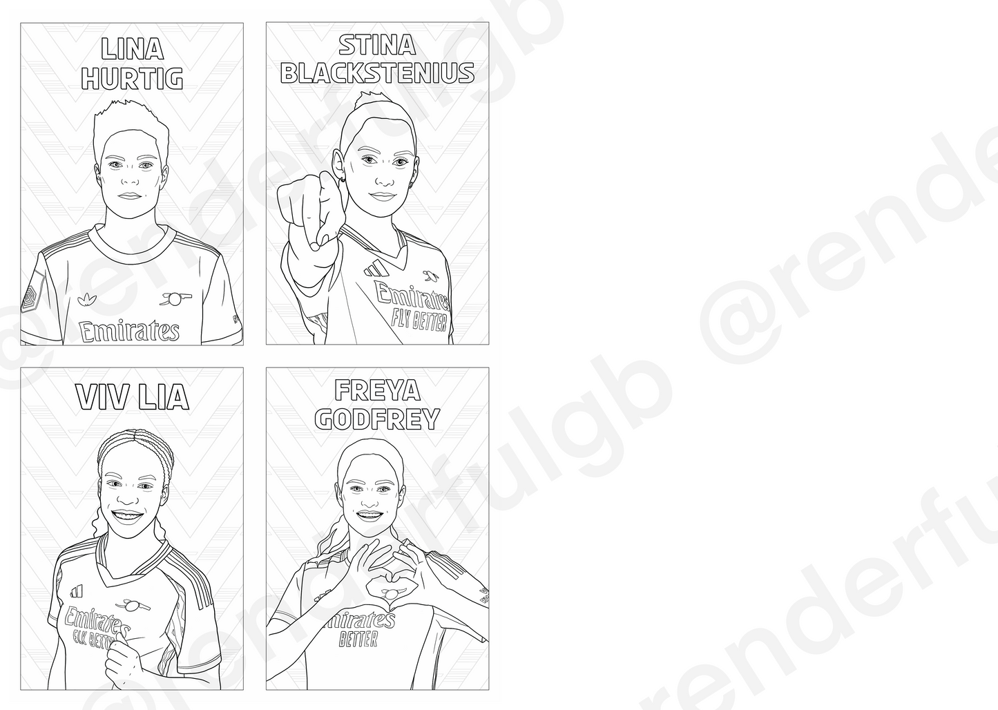 A4 Arsenal Women 2024/25 Colouring Book
