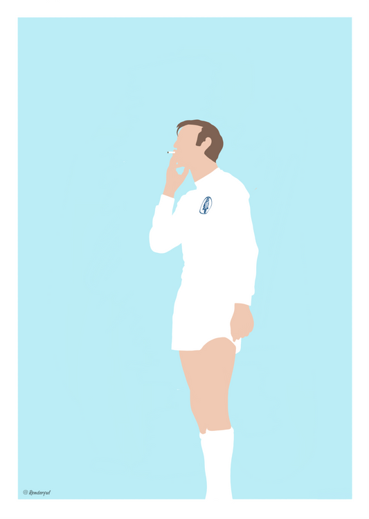 A4 Jack Charlton Smoking Print