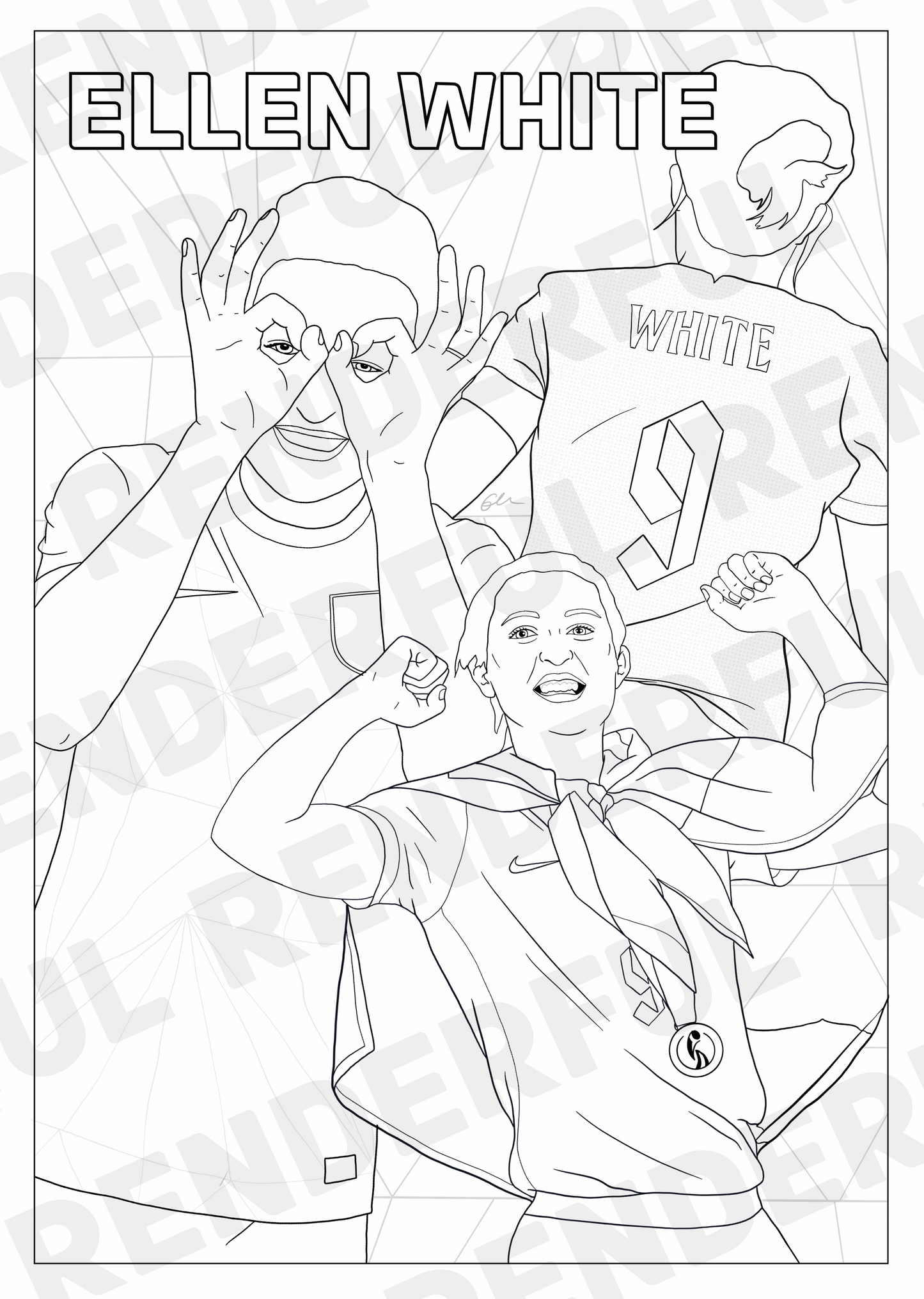 A4 England Lionesses Inspired Colouring Book