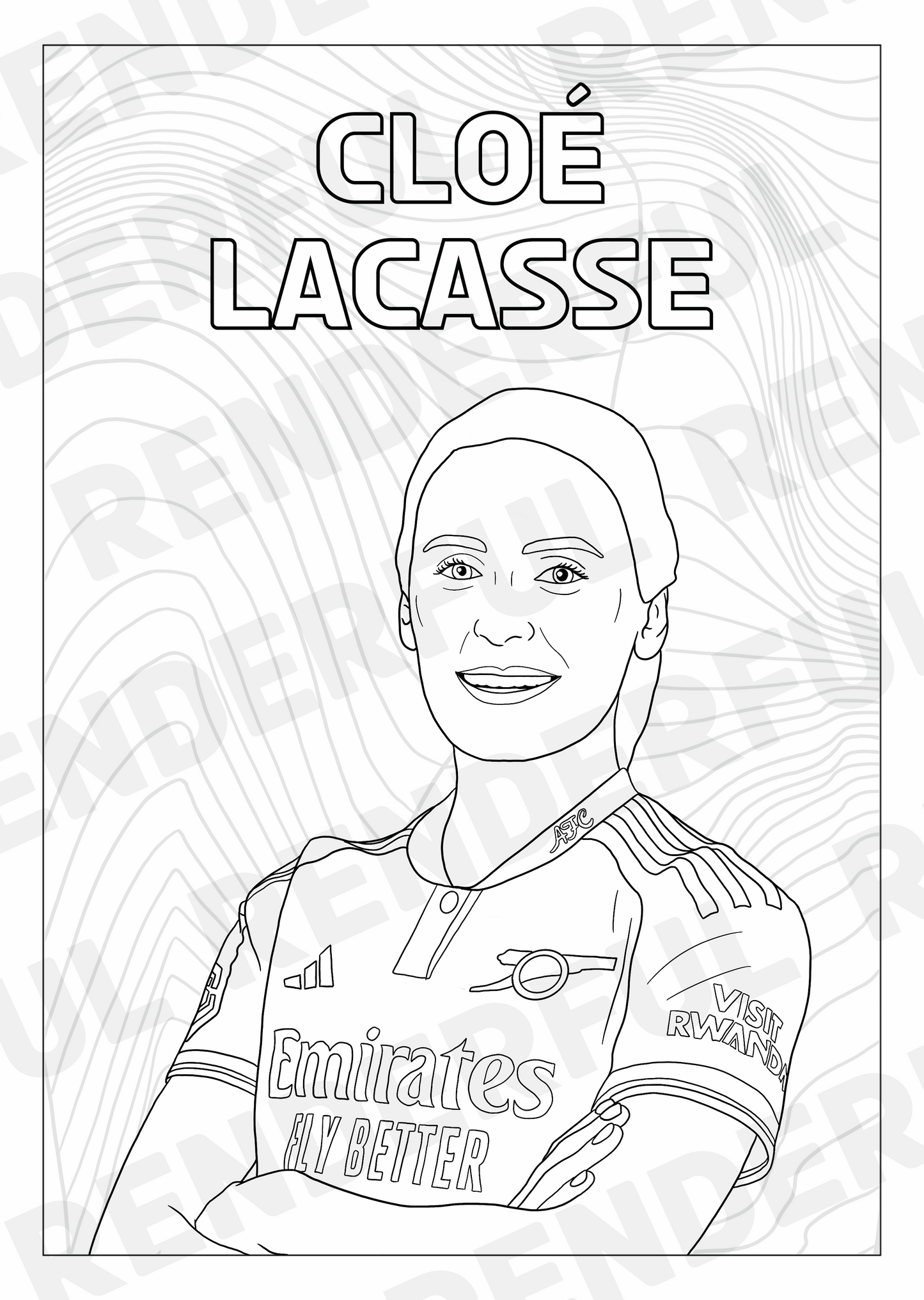 A4 Arsenal Women 2023/24 Inspired Colouring Book