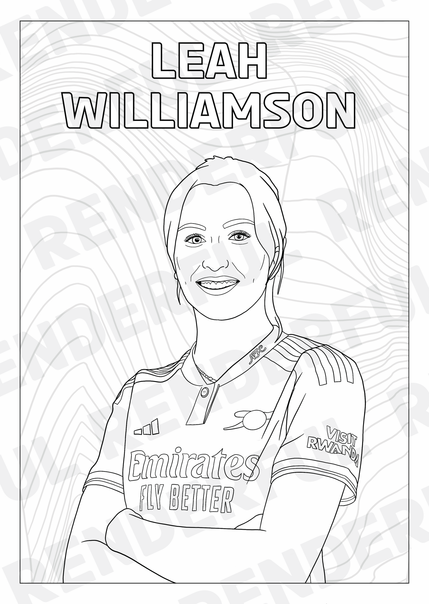 A4 Arsenal Women 2023/24 Inspired Colouring Book