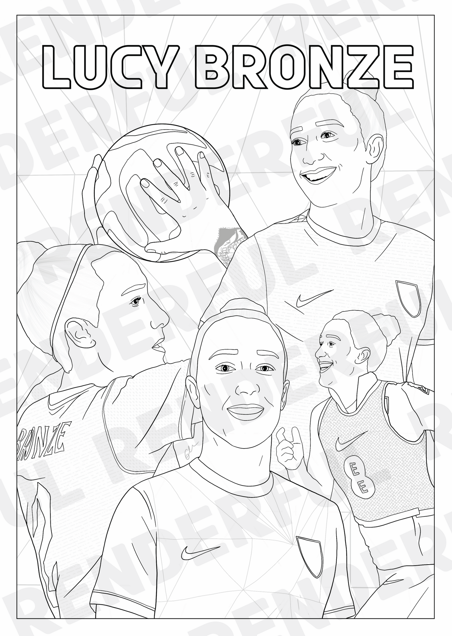 A4 England Lionesses Inspired Colouring Book