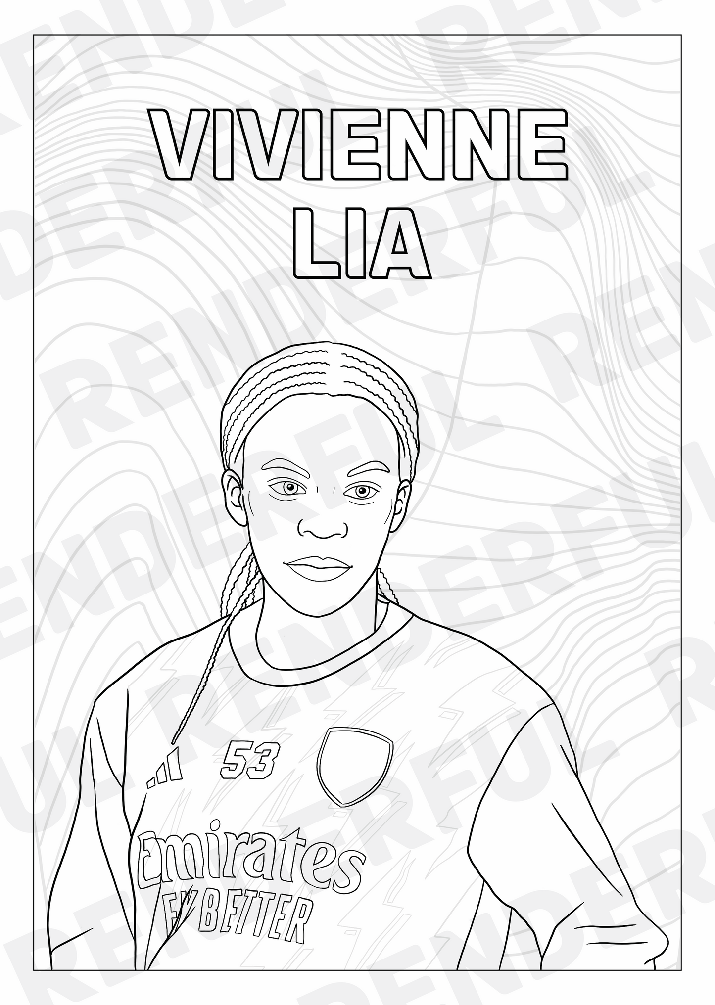 A4 Arsenal Women 2023/24 Inspired Colouring Book