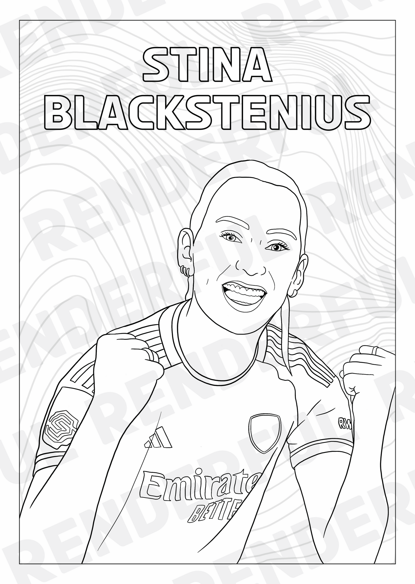 A4 Arsenal Women 2023/24 Inspired Colouring Book