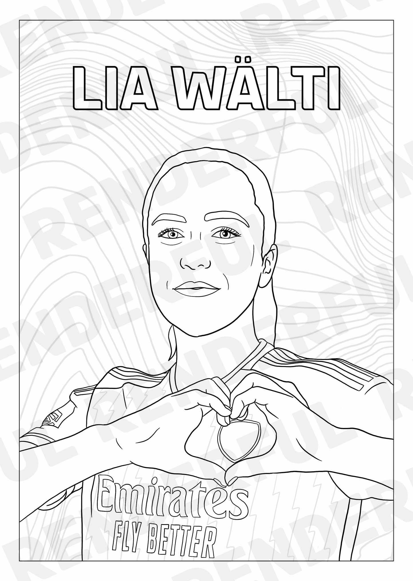 A4 Arsenal Women 2023/24 Inspired Colouring Book