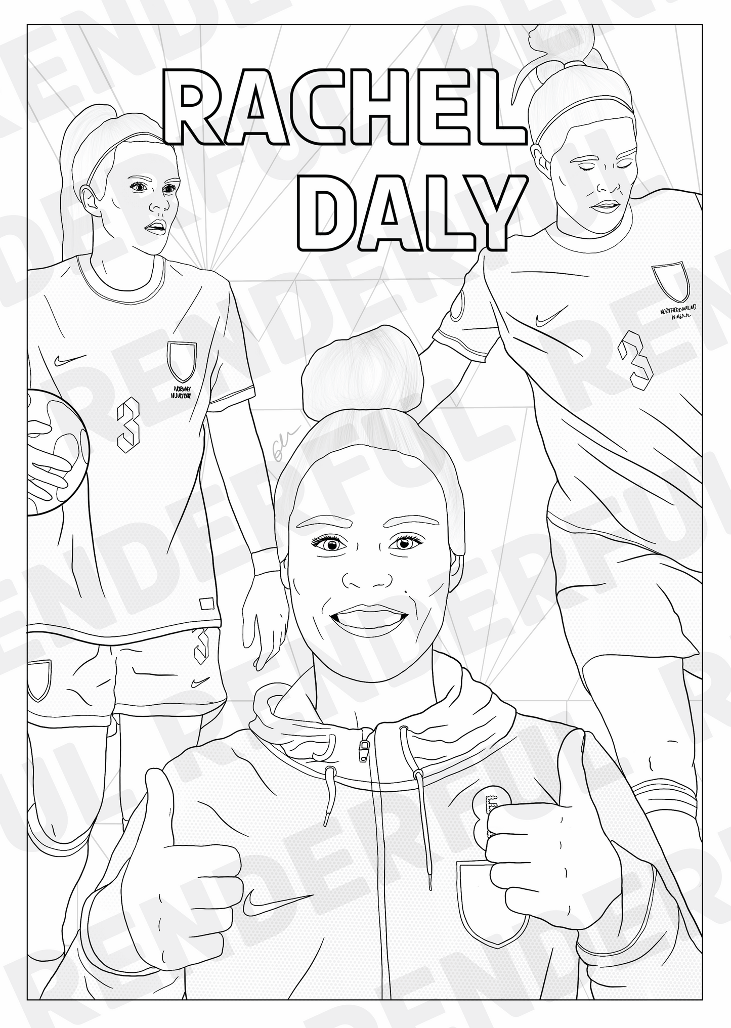 A4 England Lionesses Inspired Colouring Book