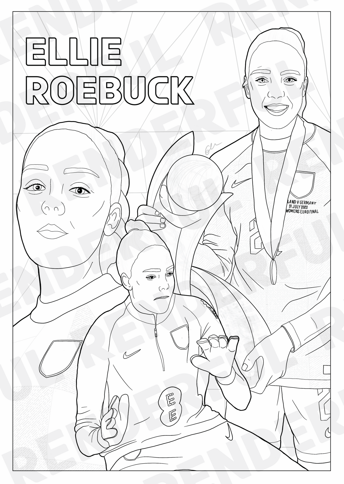 A4 England Lionesses Inspired Colouring Book