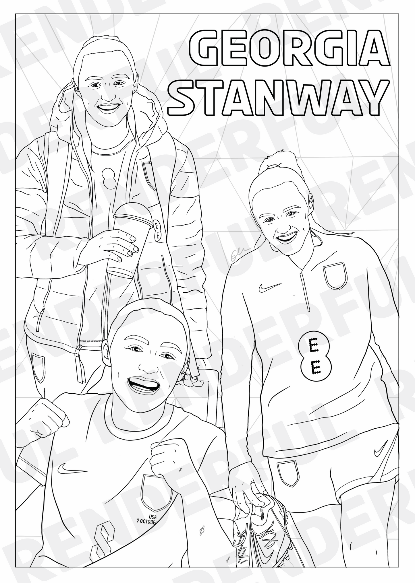 A4 England Lionesses Inspired Colouring Book