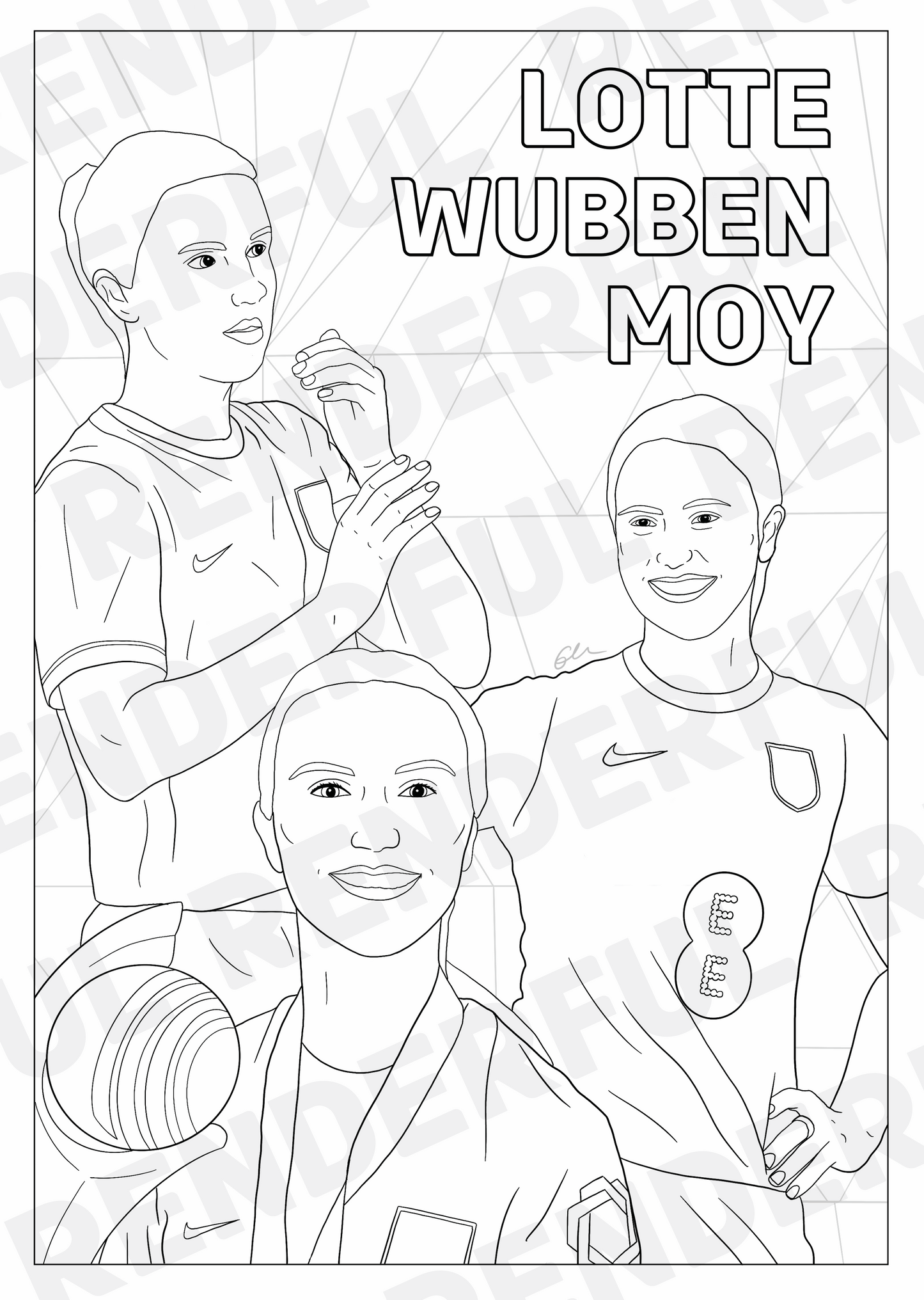 A4 England Lionesses Inspired Colouring Book