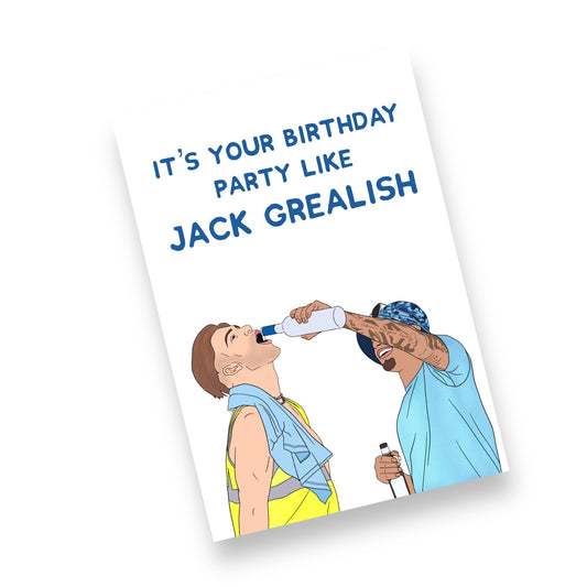 A5 Man City, Party Like Jack Grealish Birthday Card