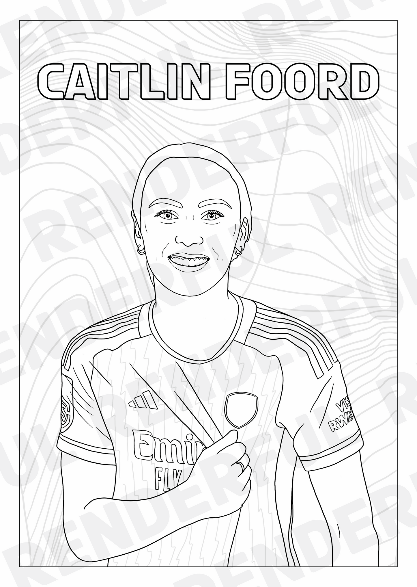 A4 Arsenal Women 2023/24 Inspired Colouring Book