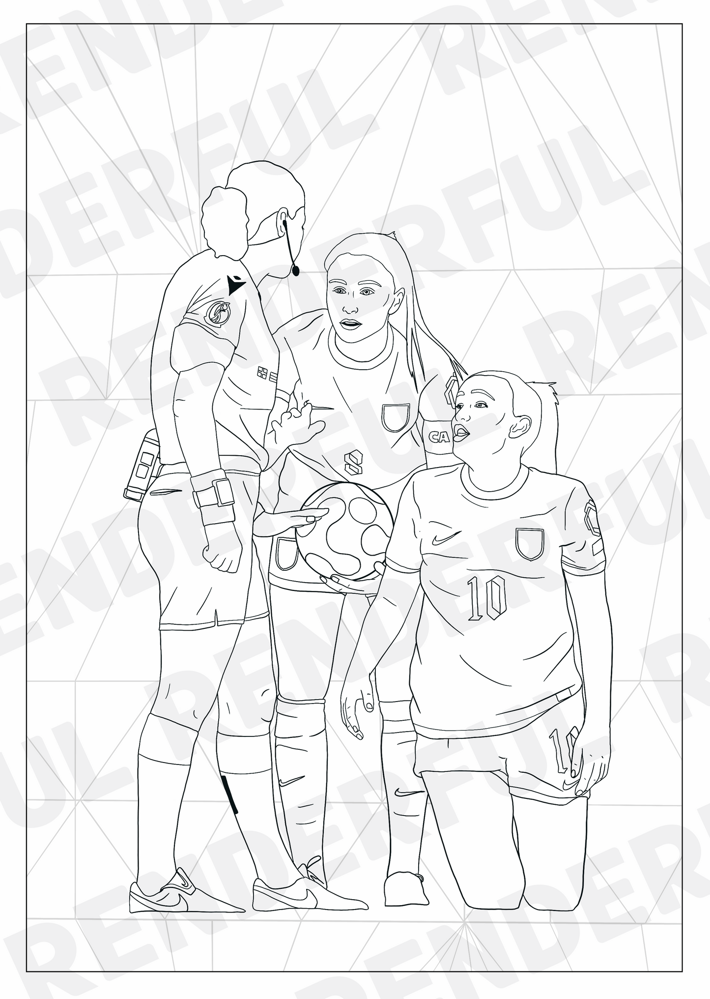 A4 England Lionesses Inspired Colouring Book