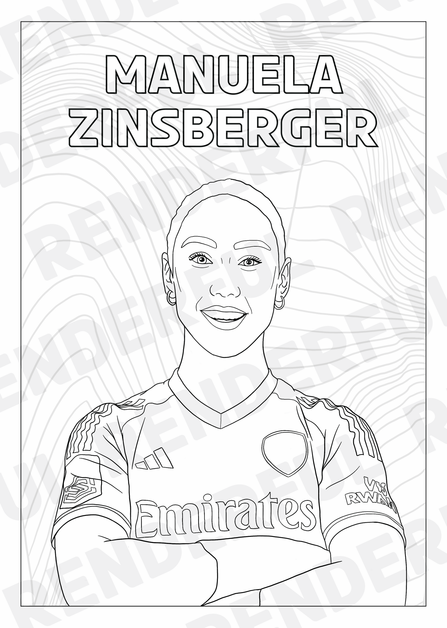 A4 Arsenal Women 2023/24 Inspired Colouring Book