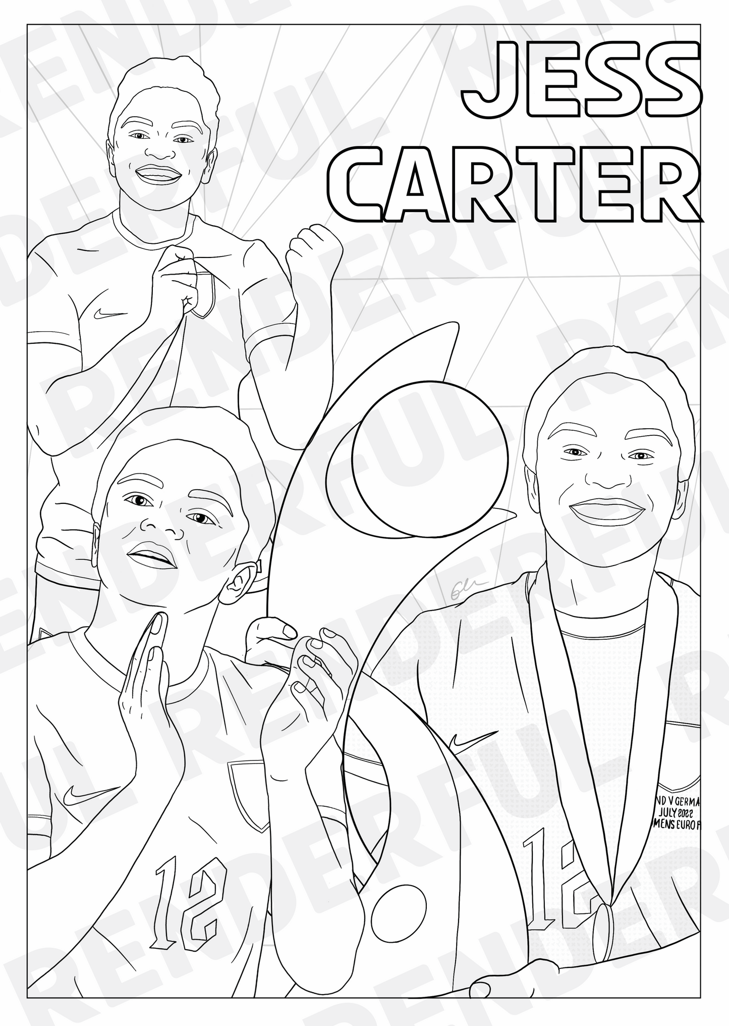 A4 England Lionesses Inspired Colouring Book