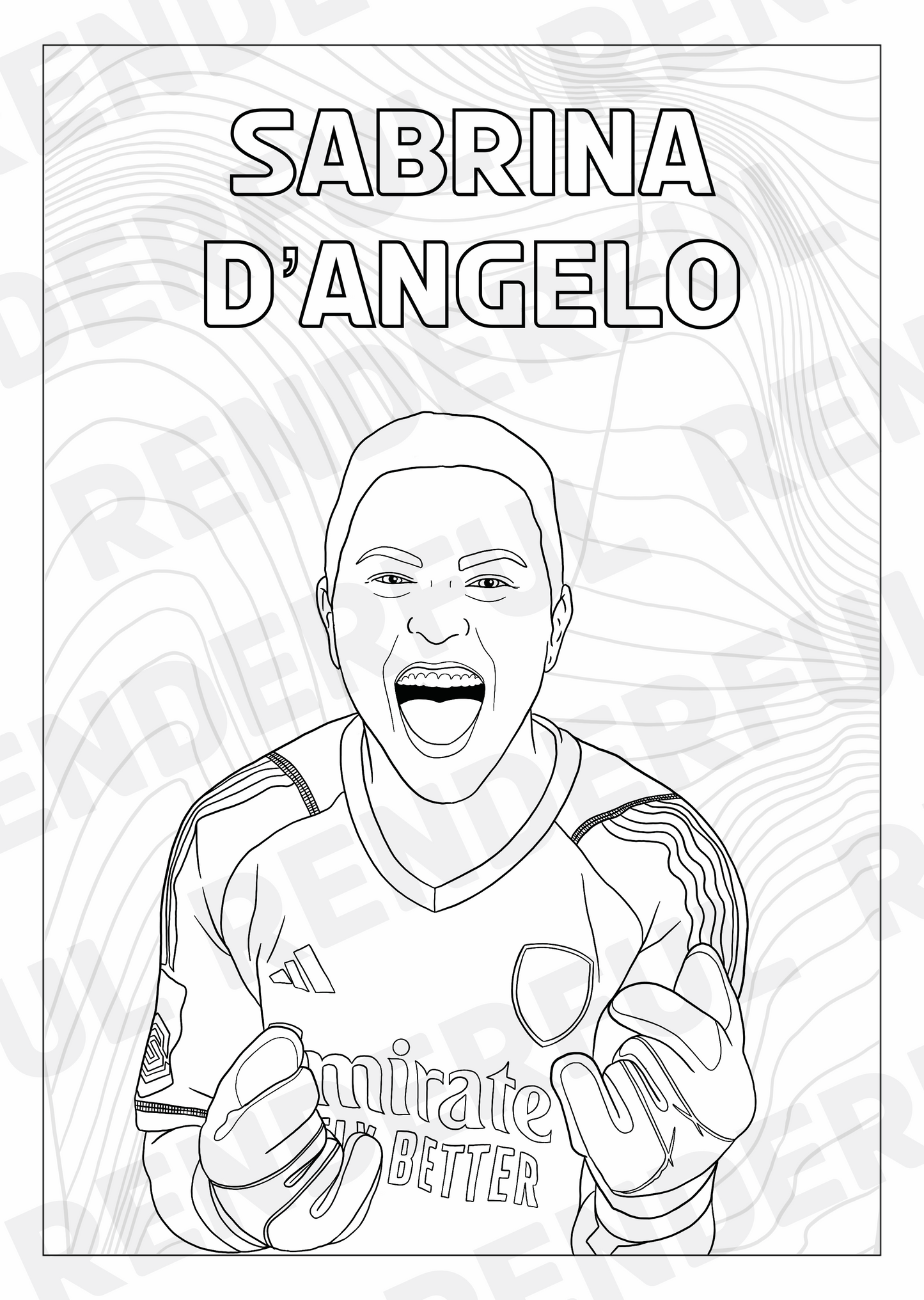 A4 Arsenal Women 2023/24 Inspired Colouring Book