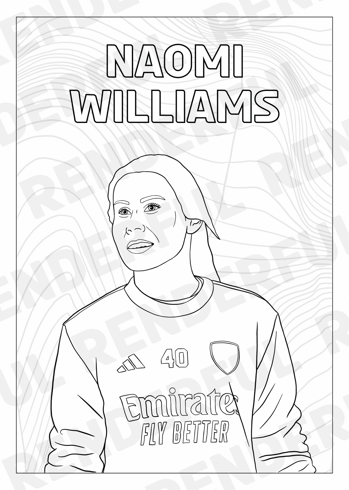 A4 Arsenal Women 2023/24 Inspired Colouring Book