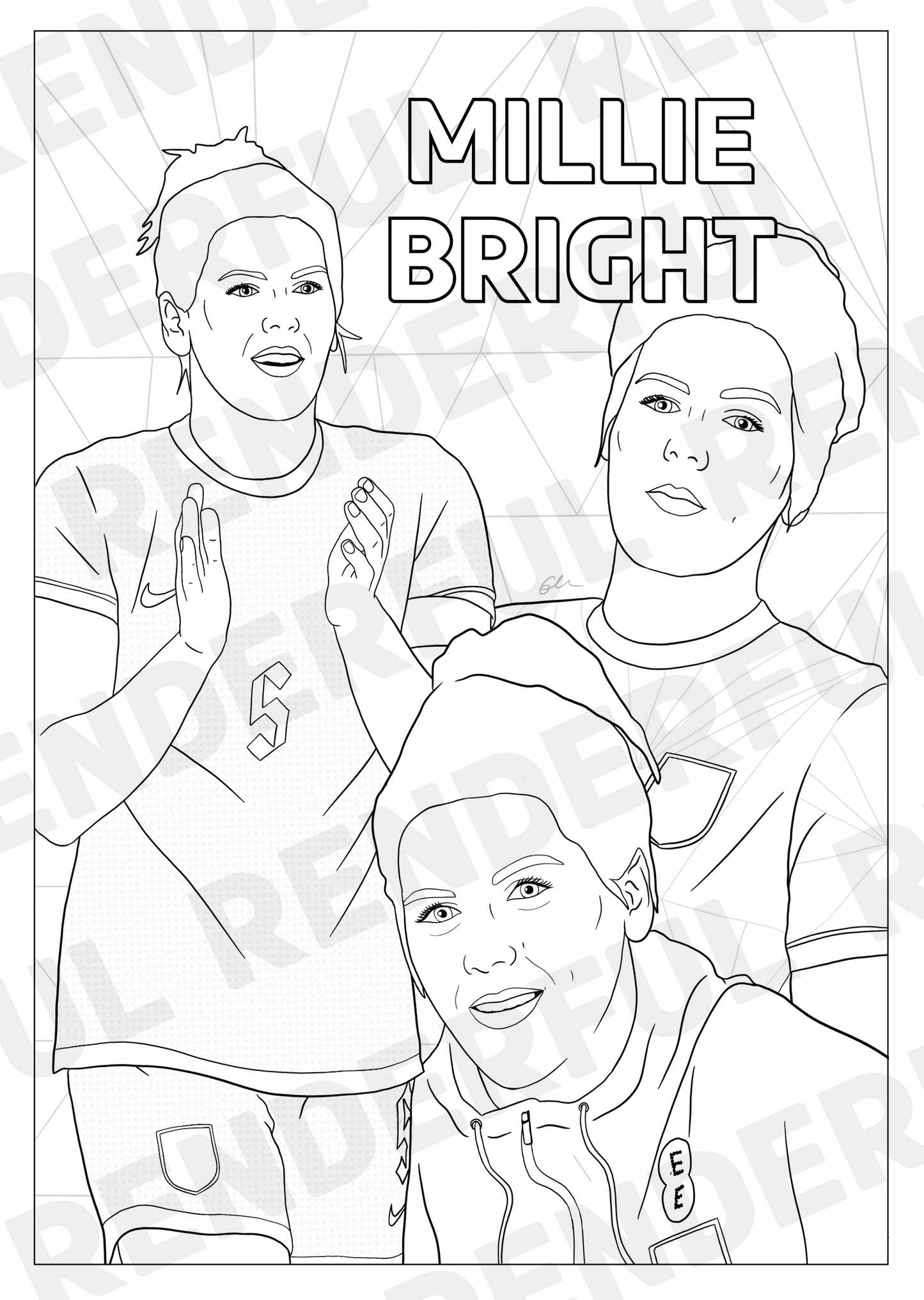 A4 England Lionesses Inspired Colouring Book