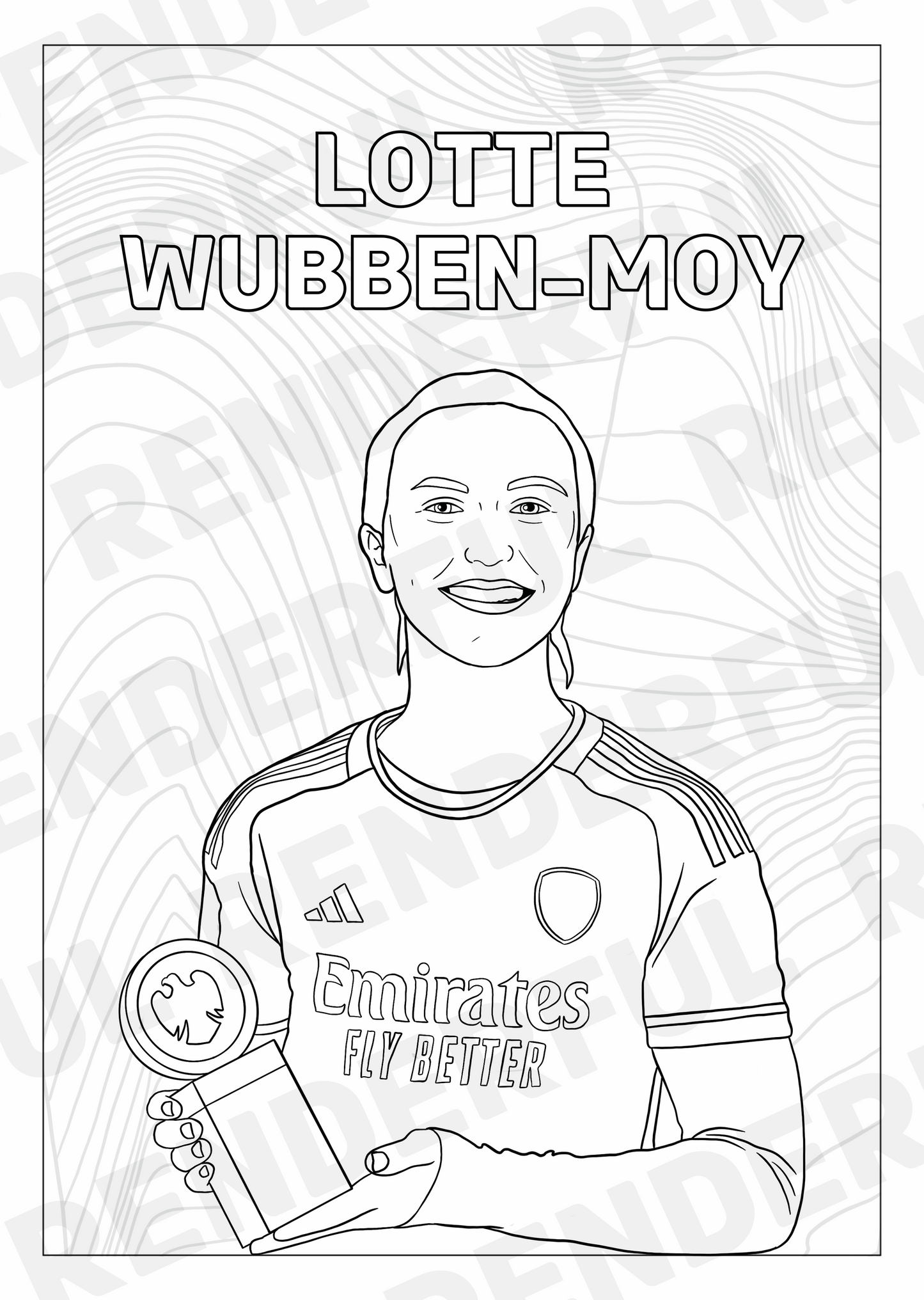 A4 Arsenal Women 2023/24 Inspired Colouring Book