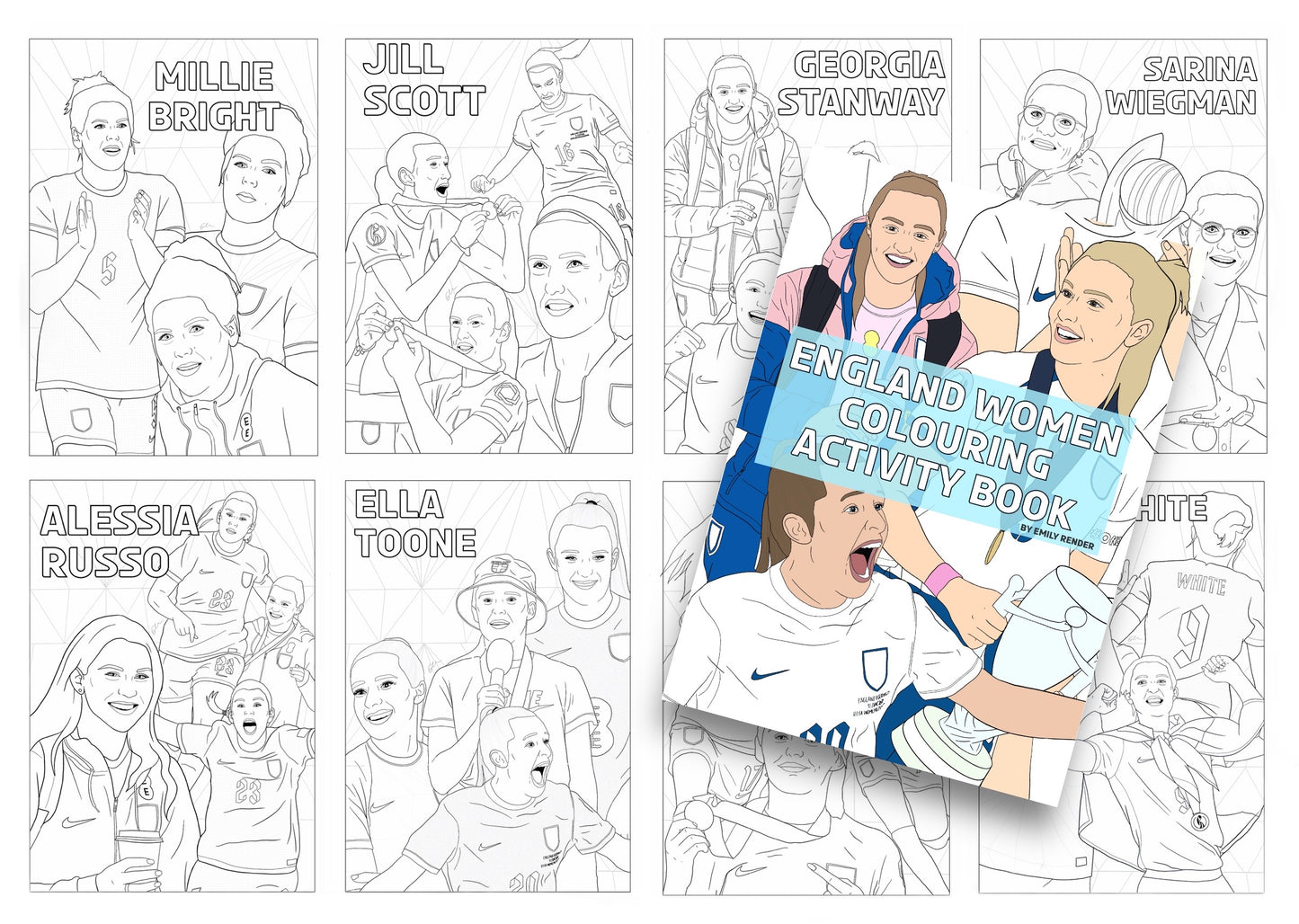 A4 England Lionesses Inspired Colouring Book