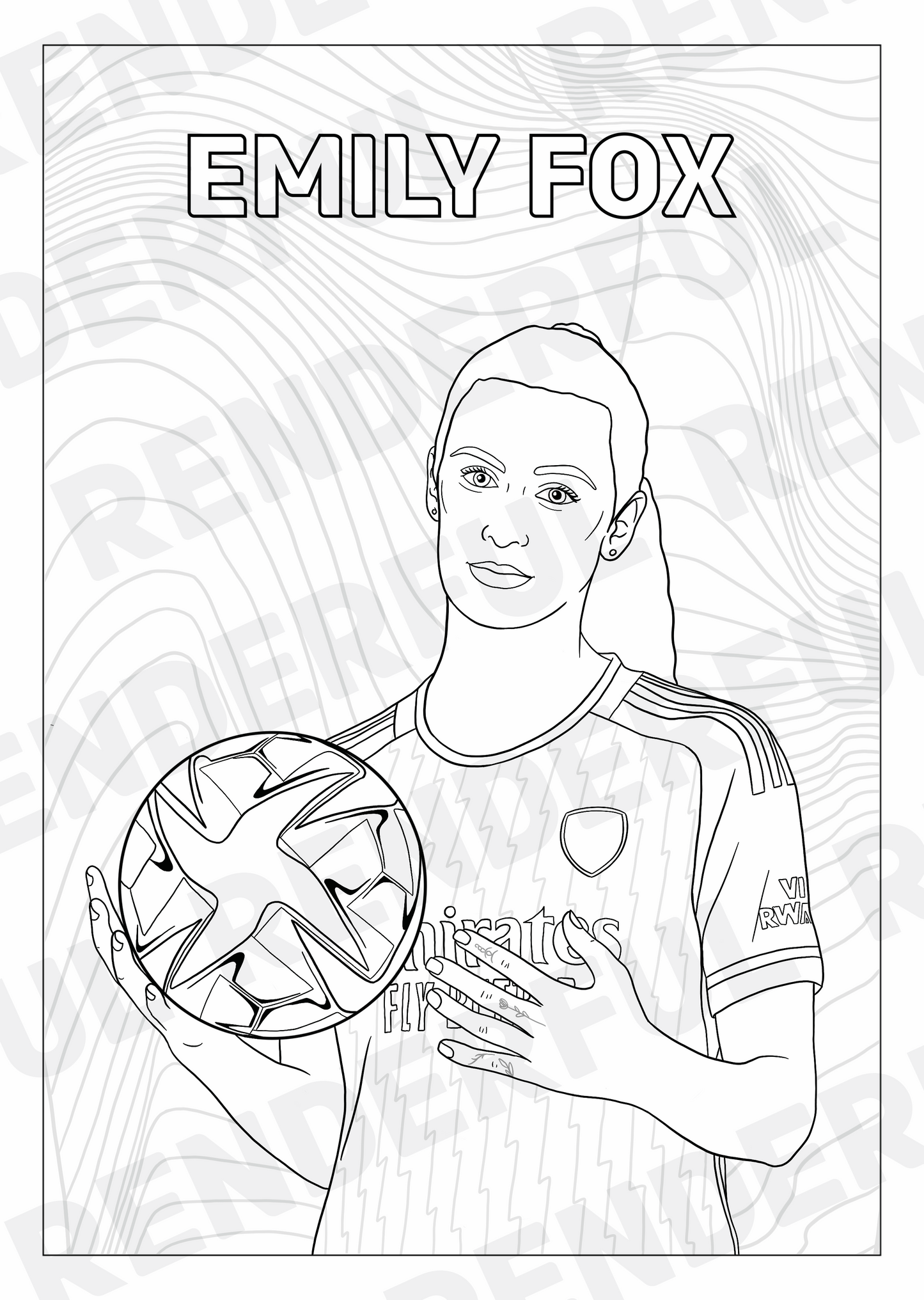 A4 Arsenal Women 2023/24 Inspired Colouring Book