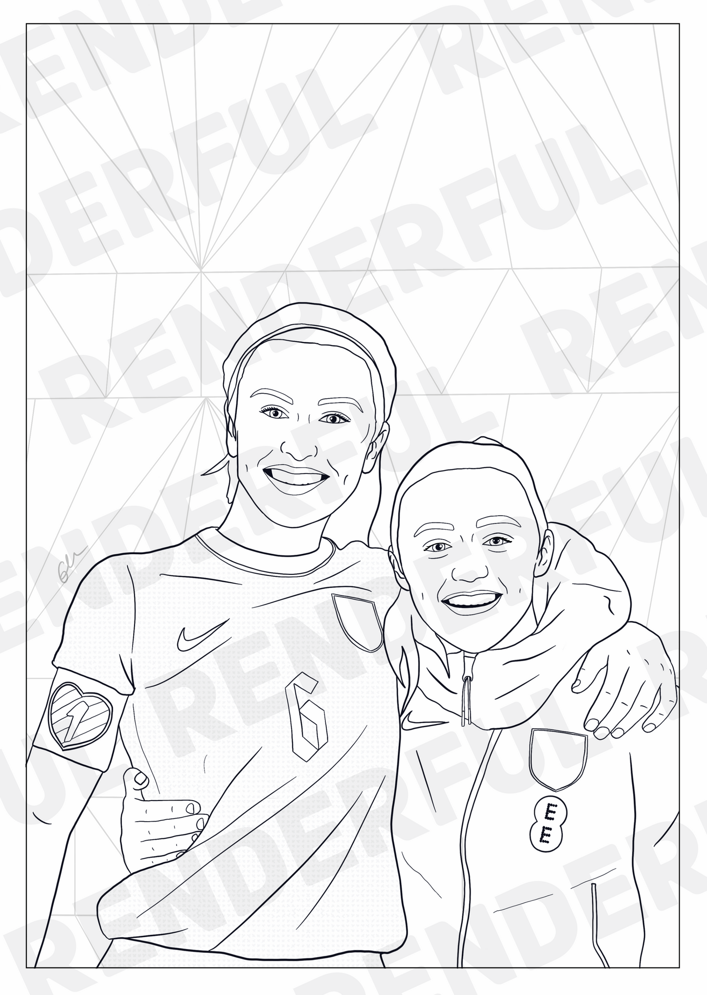 A4 England Lionesses Inspired Colouring Book