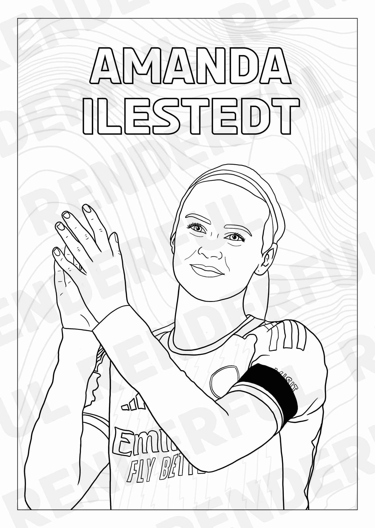 A4 Arsenal Women 2023/24 Inspired Colouring Book