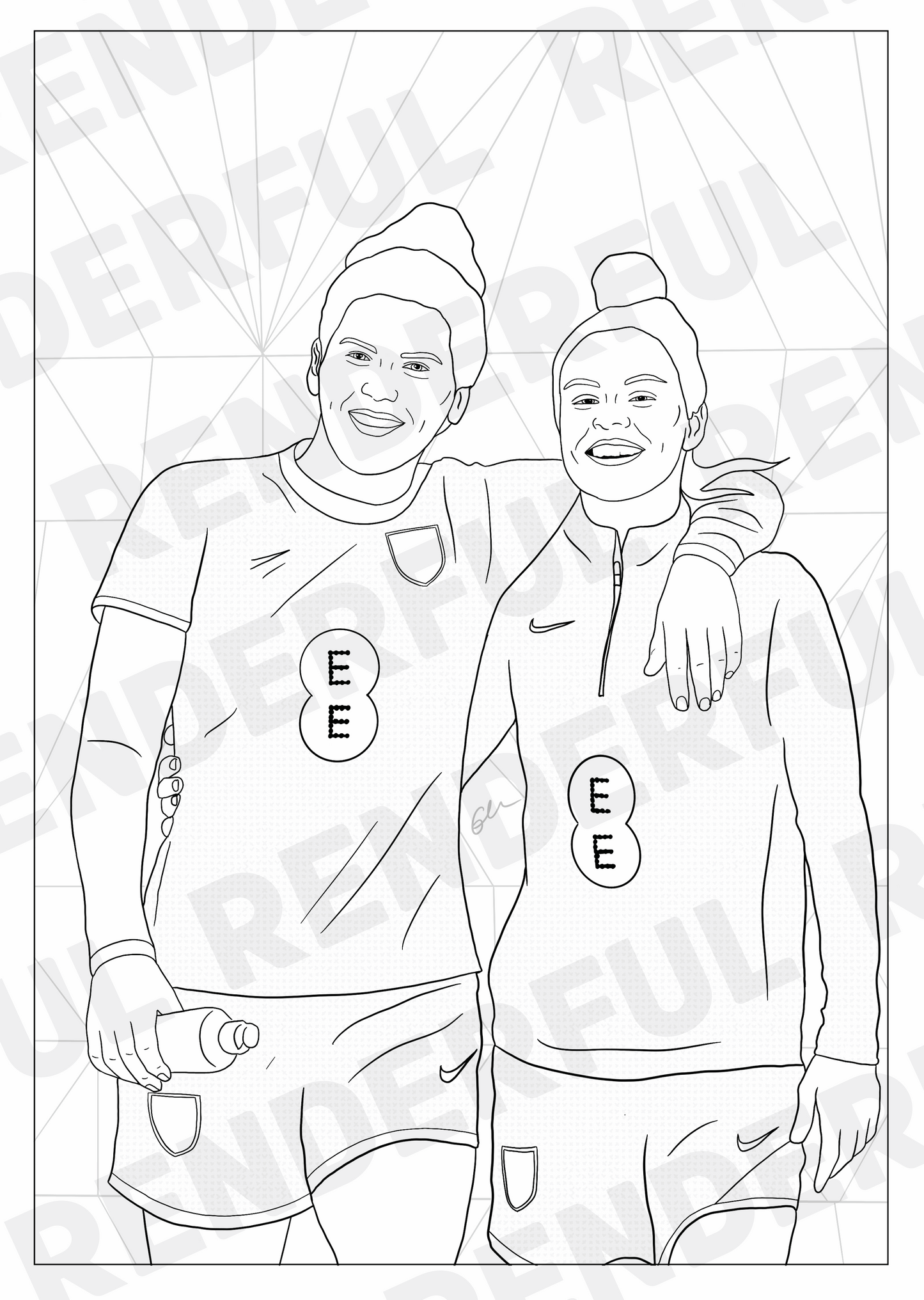 A4 England Lionesses Inspired Colouring Book