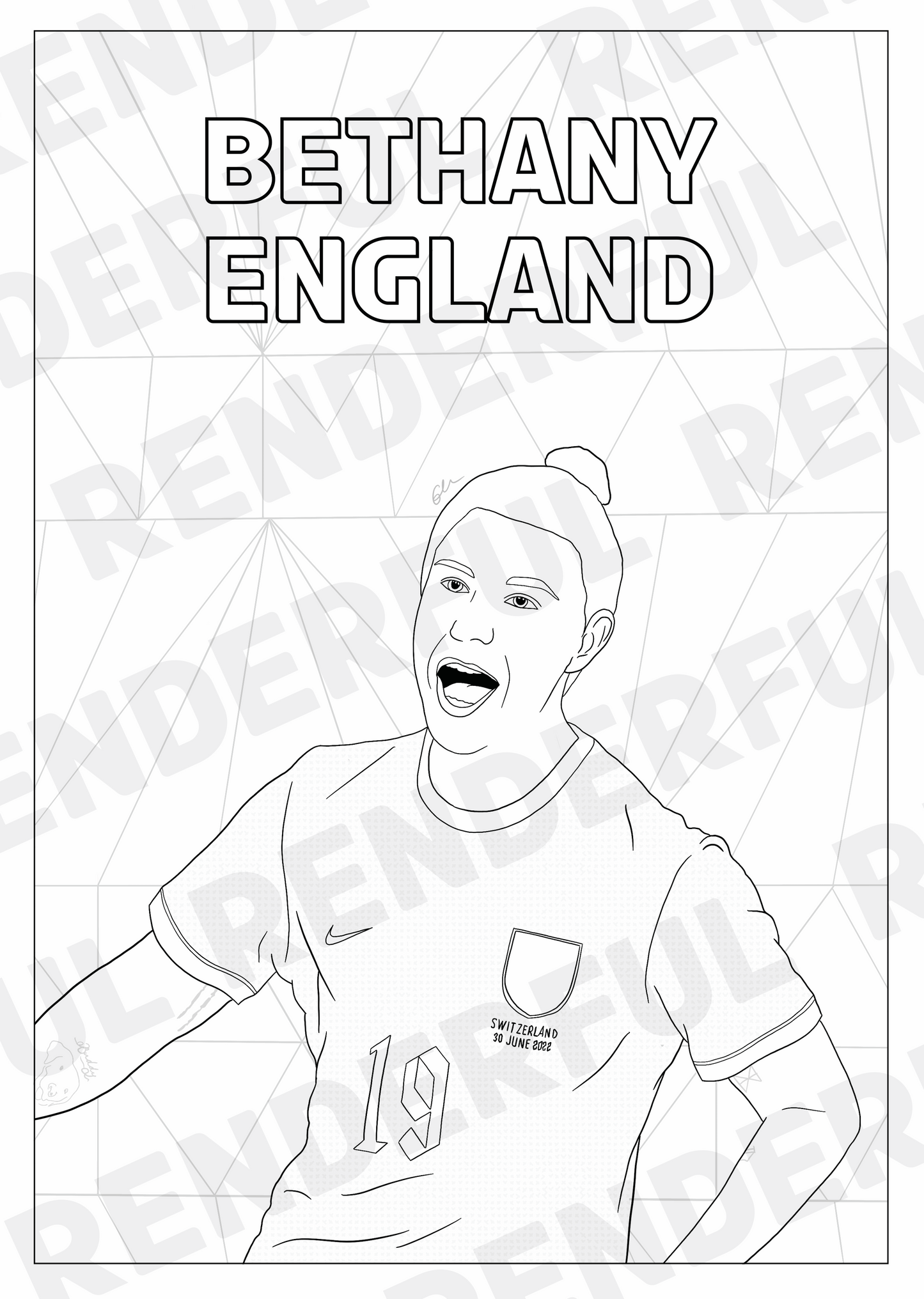 A4 England Lionesses Inspired Colouring Book