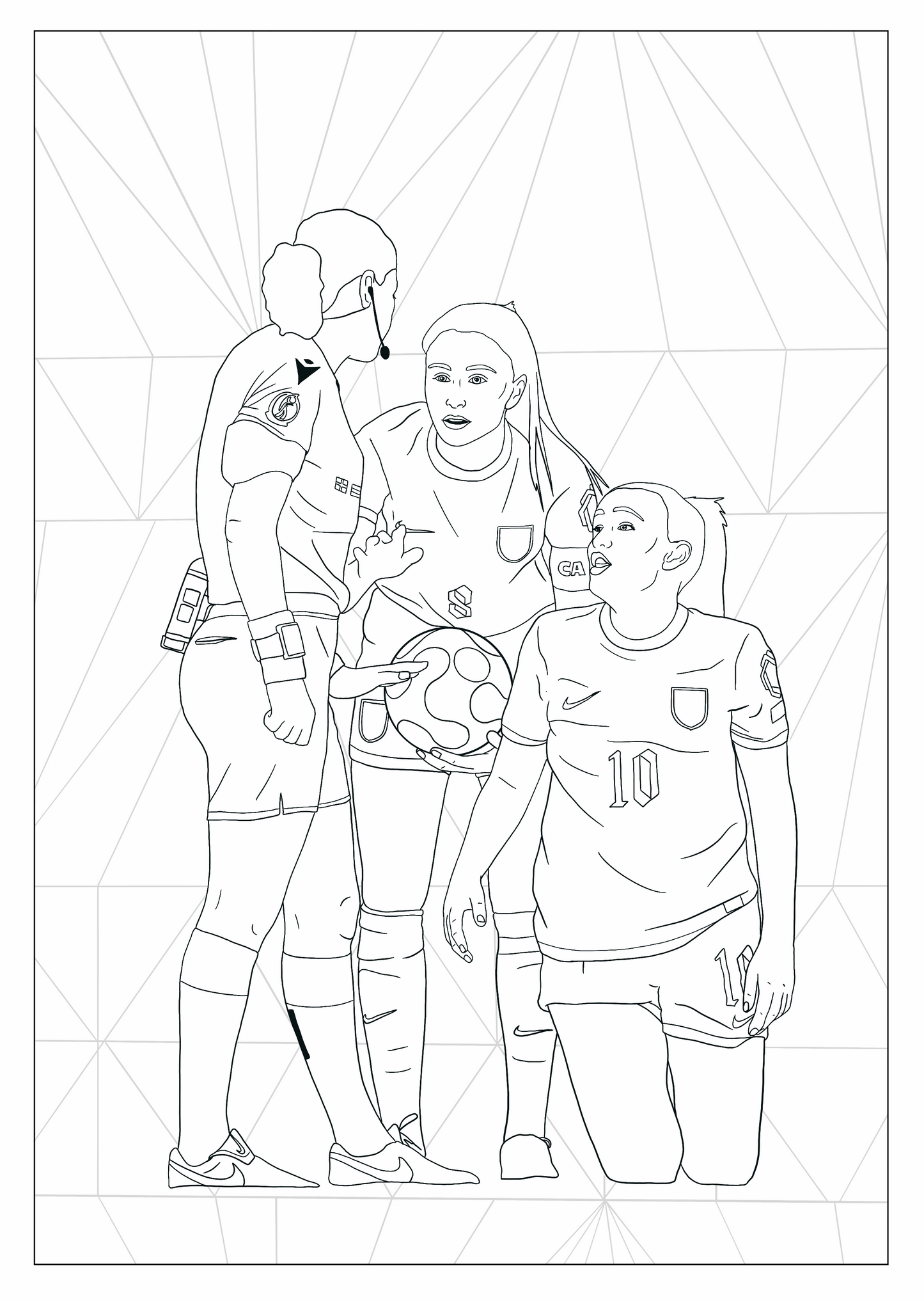 A4 England Lionesses Inspired Colouring Book