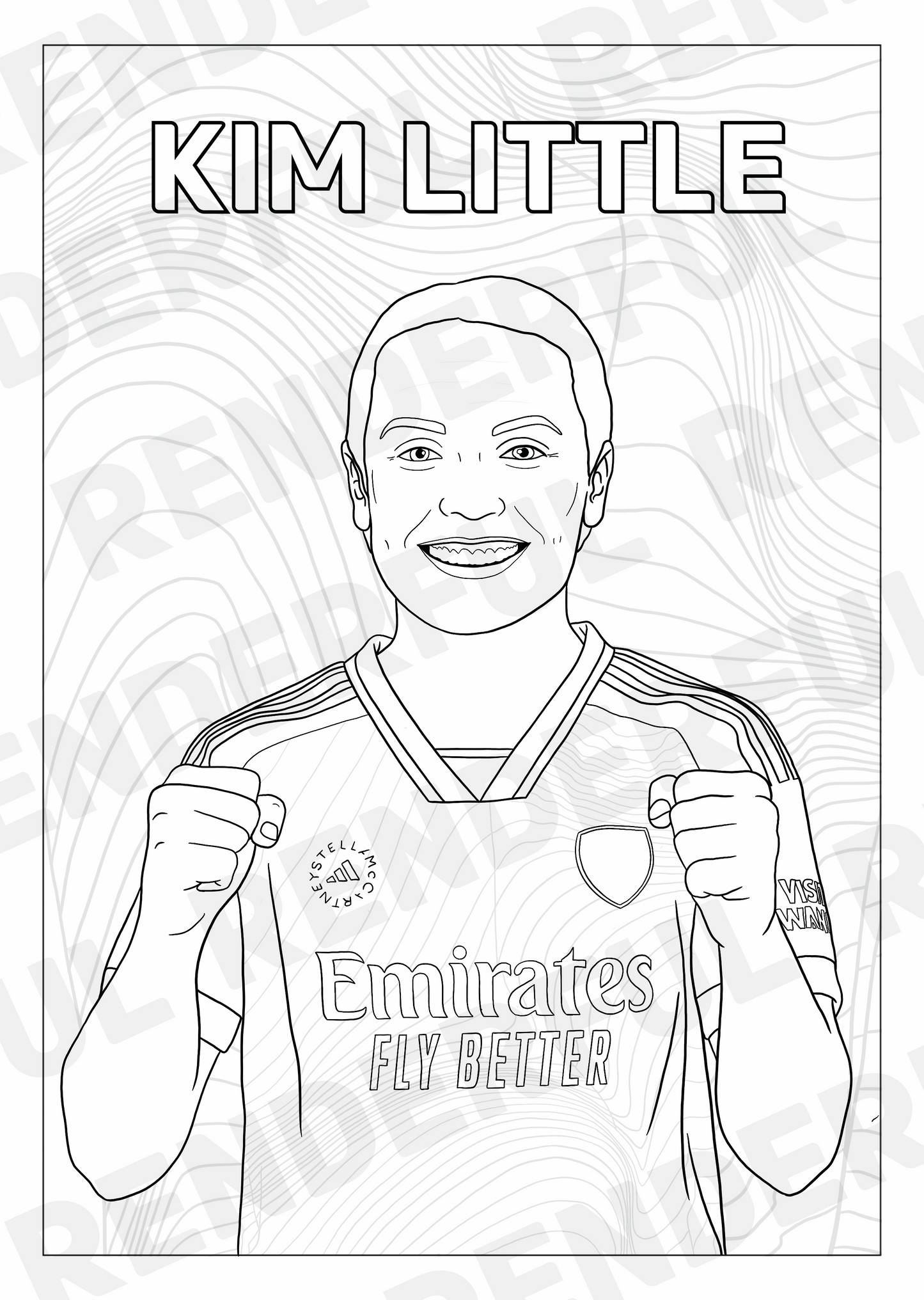 A4 Arsenal Women 2023/24 Inspired Colouring Book