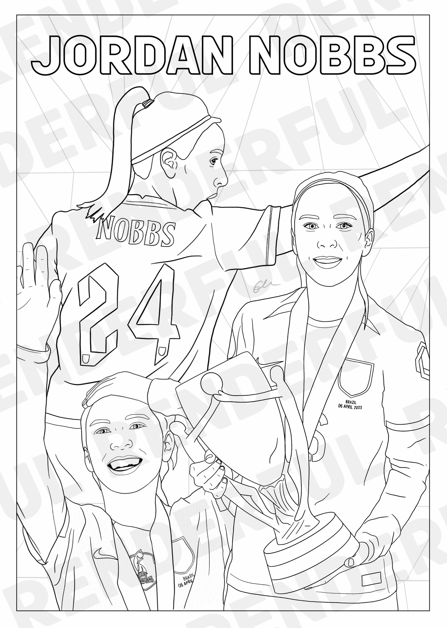 A4 England Lionesses Inspired Colouring Book