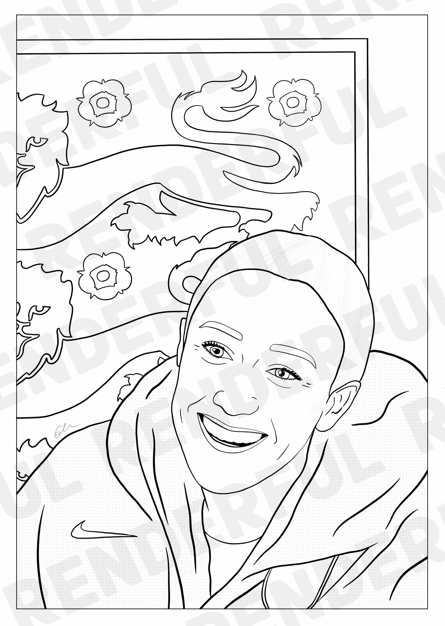 A4 England Lionesses Inspired Colouring Book