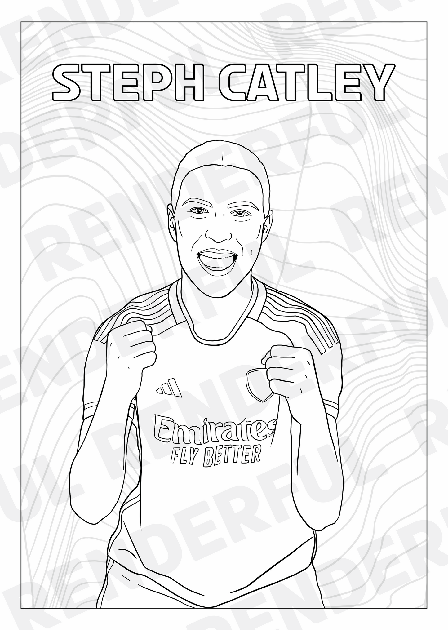 A4 Arsenal Women 2023/24 Inspired Colouring Book