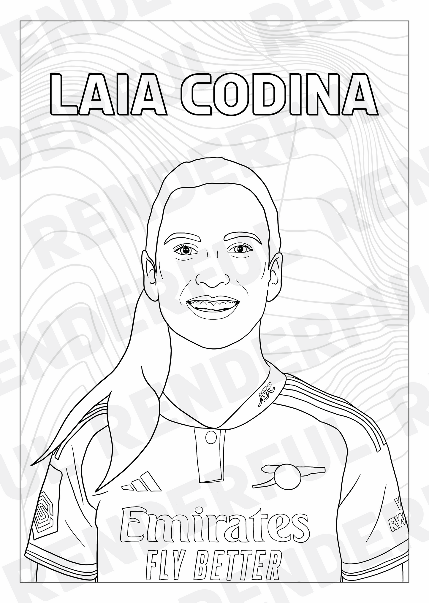 A4 Arsenal Women 2023/24 Inspired Colouring Book