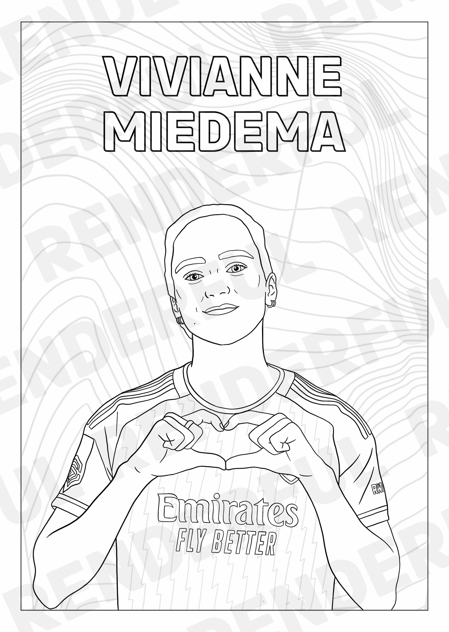 A4 Arsenal Women 2023/24 Inspired Colouring Book