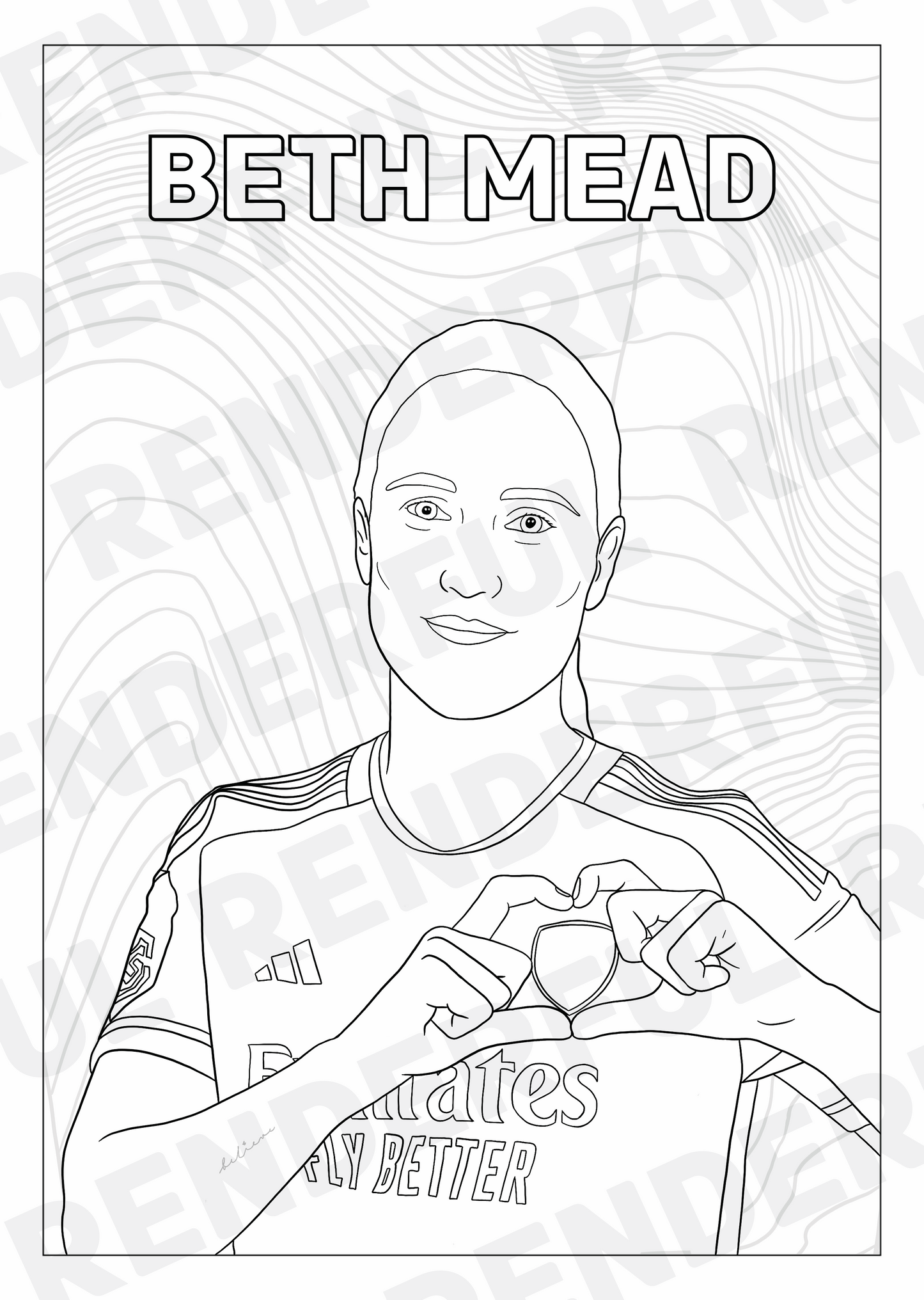 A4 Arsenal Women 2023/24 Inspired Colouring Book