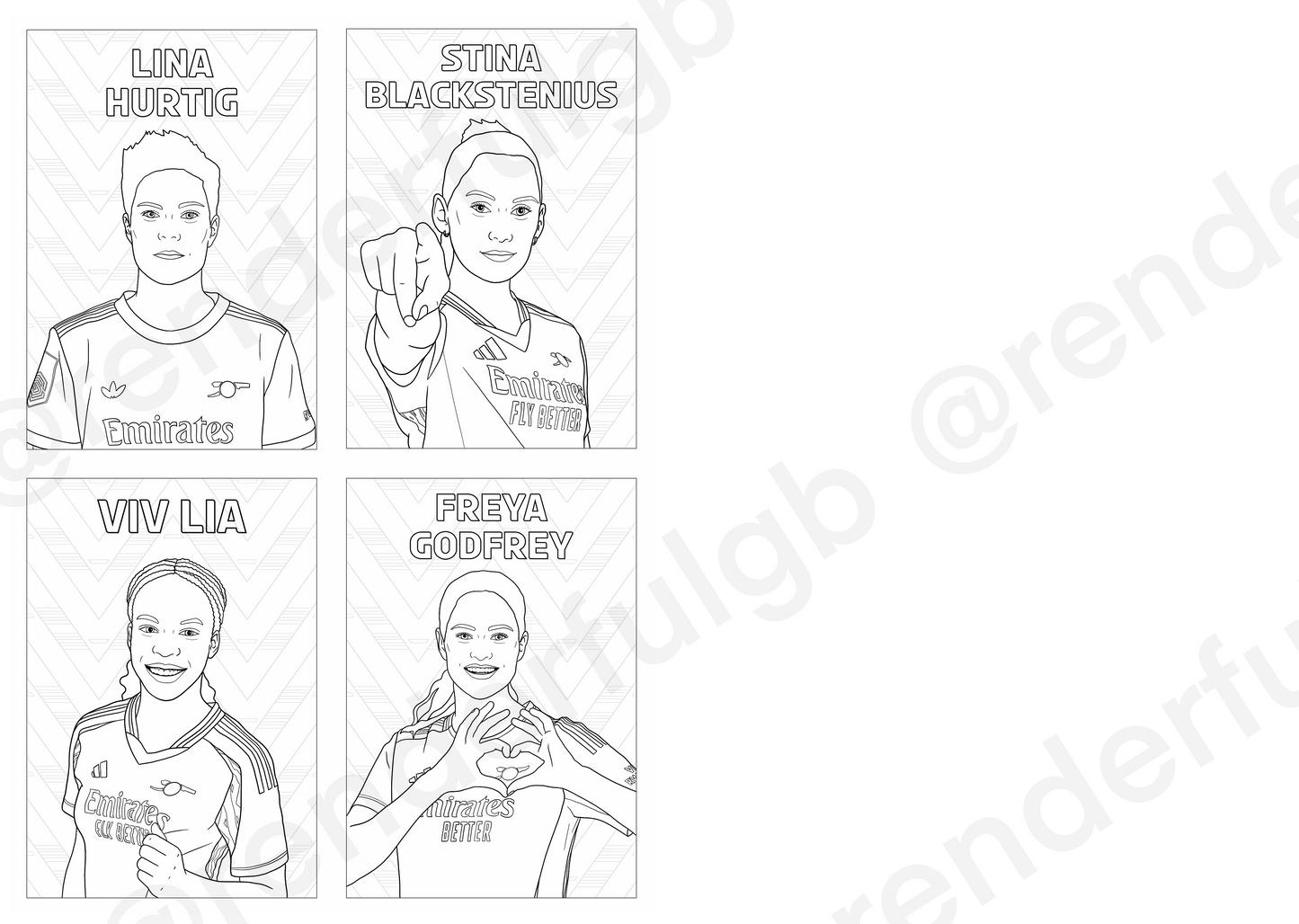 NEW A4 Arsenal Women 2024/25 Colouring Book