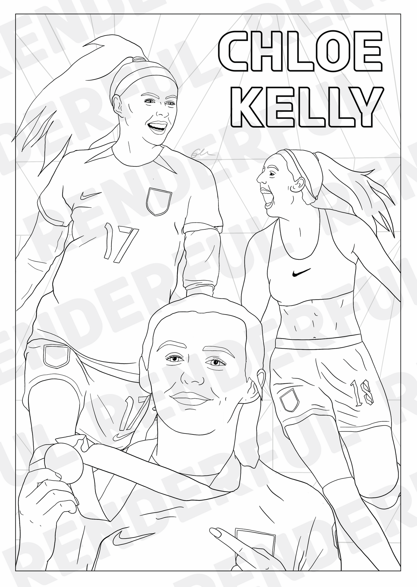 A4 England Lionesses Inspired Colouring Book